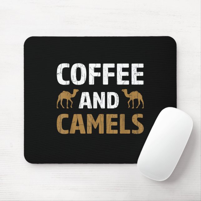 Mousepad Café E Camelos Engraçados Amante de os animais De  (Com mouse)