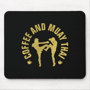 Mousepad Café e Muay Thai Presente Engraçado de MMA Kickbox