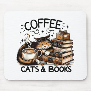 Mousepad Café Engraçado Livros Sobre Presentes Mulheres Ide