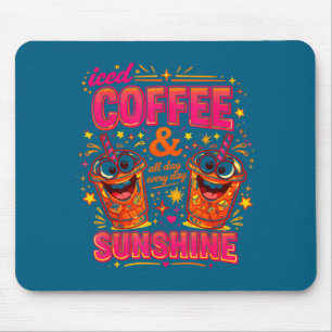Mousepad Café gelado engraçado sol verão vibrações cafeína