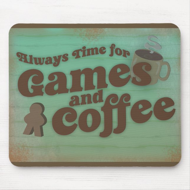 Mousepad Café Mais Jogos Divertimento Tempo Retro Design (Frente)