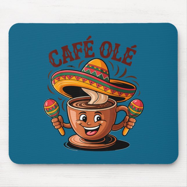 Mousepad Café mexicano cinco de maio ole café engraçado  (Frente)