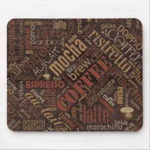 Mousepad Café na nuvem Brown ID283 da palavra de