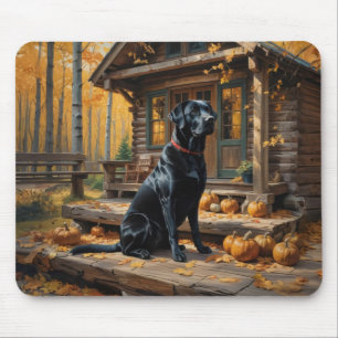 Mousepad Café preto Labrador Retriever Log Cabine