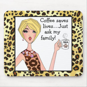 Mousepad Café salva vidas - apenas pergunte à minha família