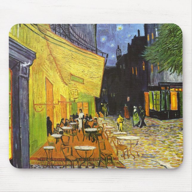 Mousepad Café Terrace à Noite de Van Gogh (Frente)