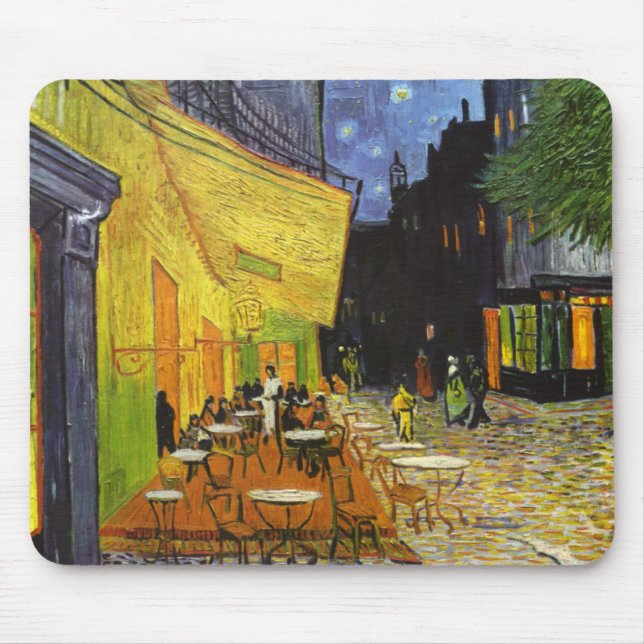 Mousepad Café Terrace à noite por van Gogh (Frente)
