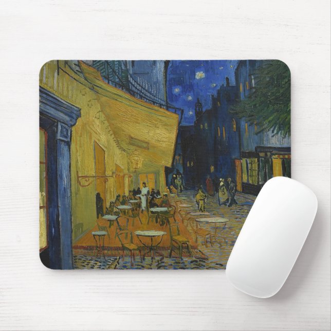 Mousepad Café Terrace à noite por Vincent van Gogh (Com mouse)
