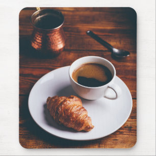 Mousepad Café Turco e Croissant Fresco