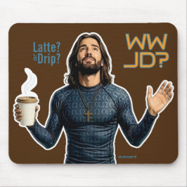 Mousepad Café WWJD Vibes, Jesus Diário, Latte Diário