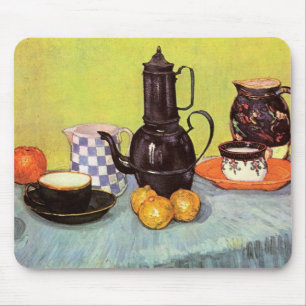Mousepad Cafeteira de Esmalte Azul por Vincent van Gogh