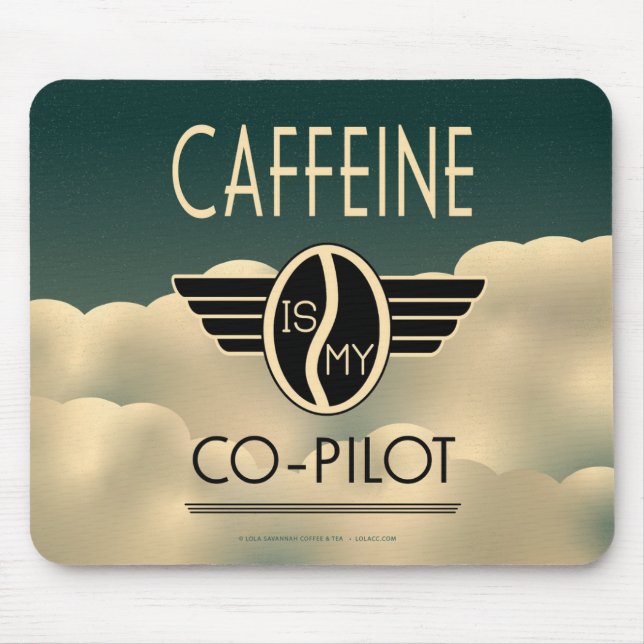 Mousepad Caffeine é meu Co-Piloto (Frente)