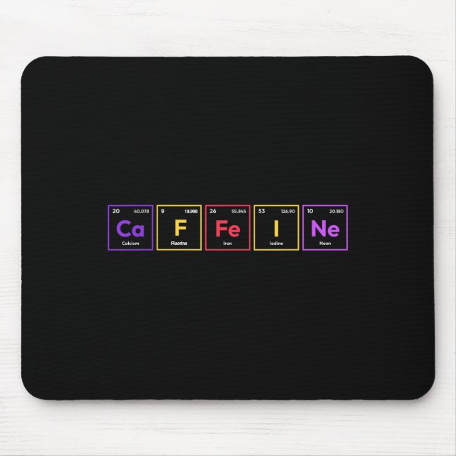 Mousepad Caffeine Molecule Café Químico de Fórmula Química (Frente)