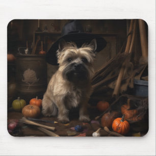 Mousepad Cairn Terrier Abóboras Halloween Assustador