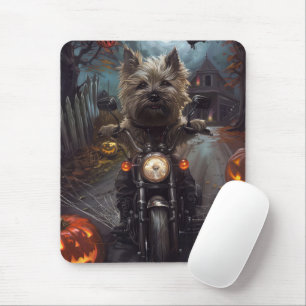 Mousepad Cairn Terrier, Andando De Motocicleta Assustado