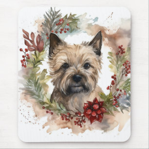 Mousepad Cairn Terrier Christmas Wreath Festivo Pup