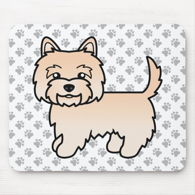 Mousepad Cairn Terrier Creme Cachorro de Desenho Animado Fo (Frente)