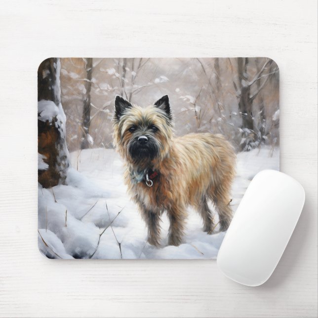 Mousepad Cairn Terrier Deixe-o nevar no Natal (Com mouse)