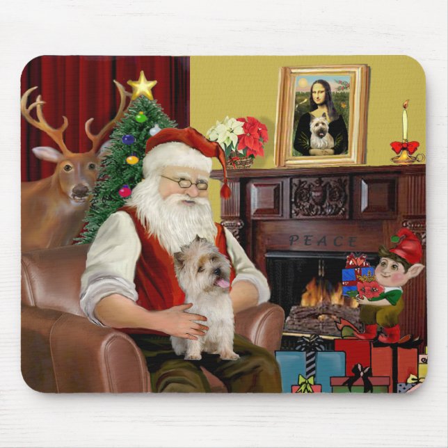 Mousepad Cairn Terrier do Papai Noel (Frente)