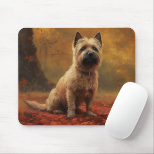 Mousepad Cairn Terrier nas Folhas de Outono Caem Inspiração