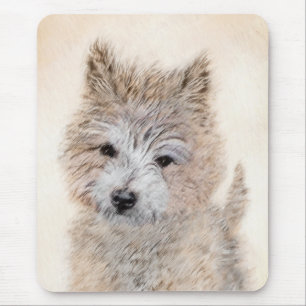 Mousepad Cairn Terrier Puppy Painting - Arte Original De C