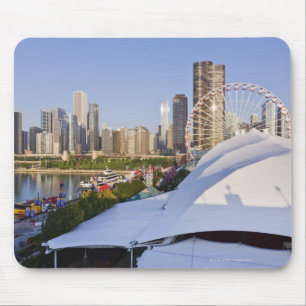 Mousepad Cais do marinho e Chicago do centro