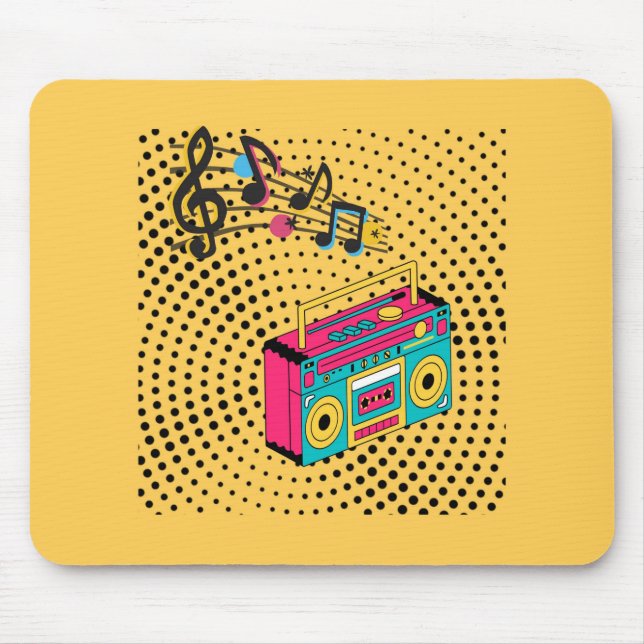 Mousepad Caixa de expansão de áudio retroativa. (Frente)