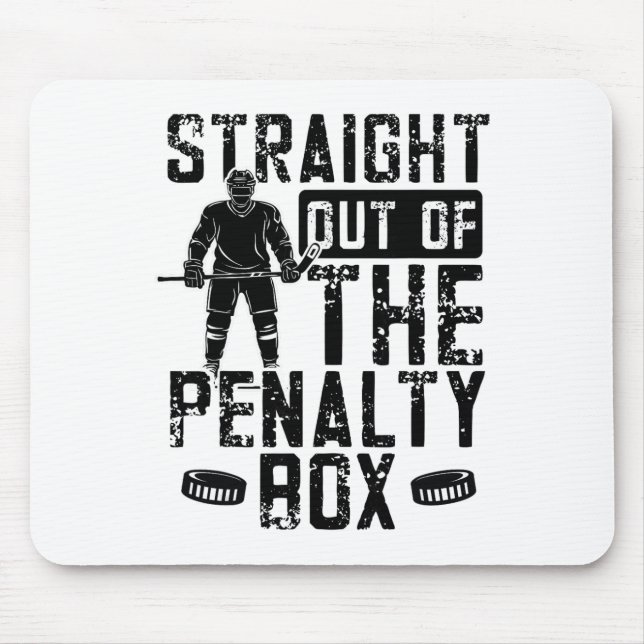 Mousepad Caixa de Penalidade Divertida de Hóquei no Gelo (Frente)