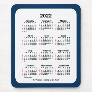 Mousepad Caixa de Polícia de 2022 Calendário Azul de 52 S