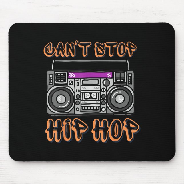 Mousepad Caixa de som Hip Hop dos anos 80 não para  (Frente)