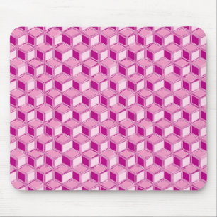 Mousepad Caixas 3D cromadas - rosa fúcsia