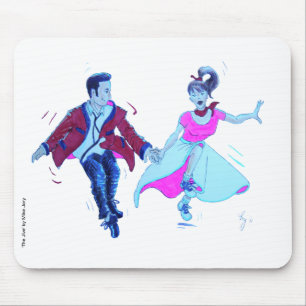 Mousepad calçados de sela da saia da caniche do rosa do