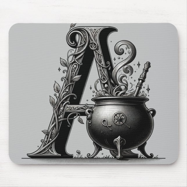 Mousepad Caldeirão de Bruxa Carta de Bruxa Personalizada In (Frente)
