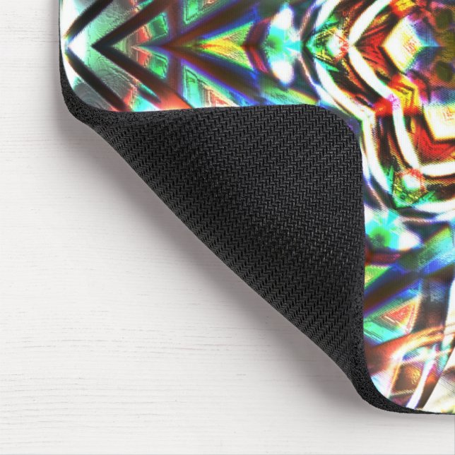 Mousepad Caleidocópio colorido com textura que parece canva (Canto)