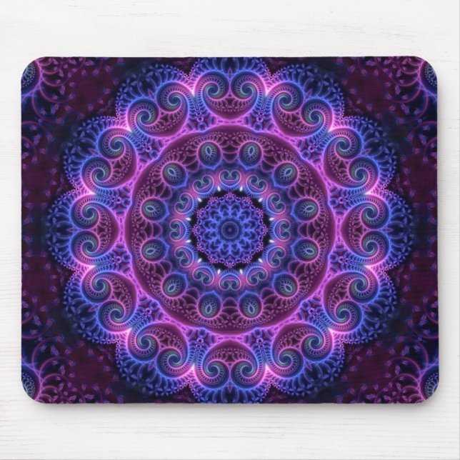 Mousepad Caleidoscópio Apofise Mandala Corações (Frente)