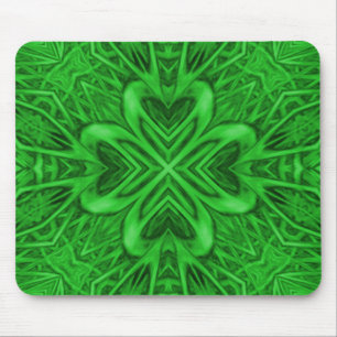 Mousepad Caleidoscópio celta do Fractal do verde do vintage