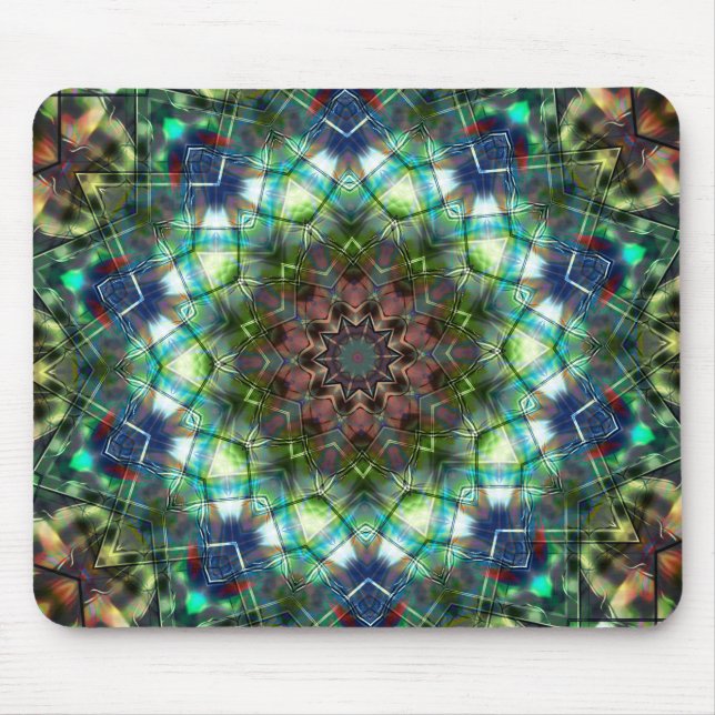 Mousepad Caleidoscópio circular em estilo acrílico (Frente)