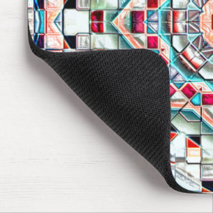Mousepad Caleidoscópio colorido de azulejos com textura ásp