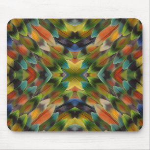 Mousepad caleidoscópio de penas de papagaio inseparável