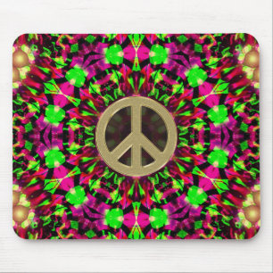 Mousepad Caleidoscópio Dourado Psicodélico