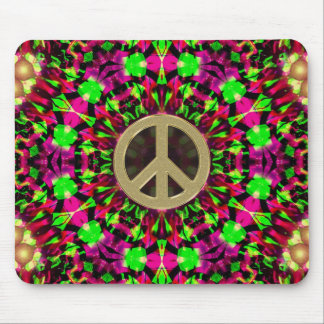 Mousepad Caleidoscópio Dourado Psicodélico