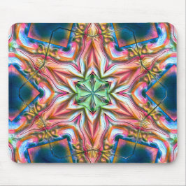 Mousepad Caleidoscópio estelar em textura áspera, salmão qu