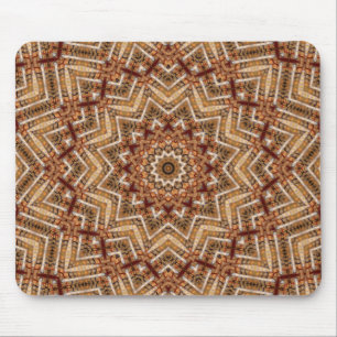 Mousepad Caleidoscópio Estrela Marrom Claro