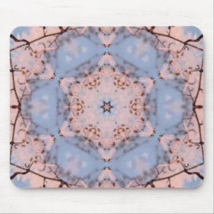 Mousepad Caleidoscópio Manhã Azul e Rosa Gelado