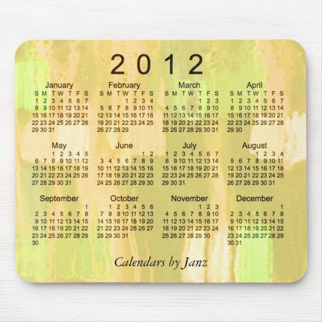 Mousepad Calendário 2012 abstrato (Frente)