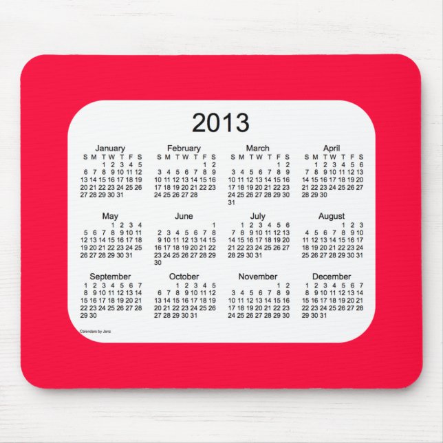 Mousepad Calendário 2013 (Frente)