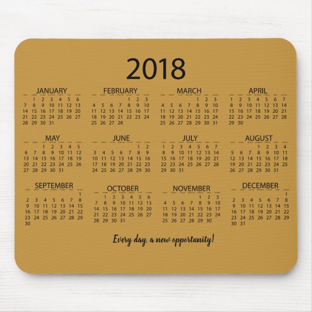 Mousepad Calendário 2018 (Frente)