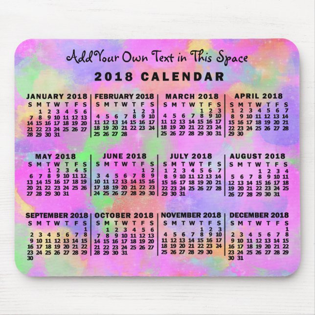 Mousepad Calendário 2018 (Consulte Descrição para Nova Vers (Frente)