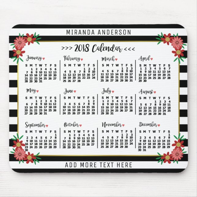 Mousepad Calendário 2018 (Consulte Descrição para Nova Vers (Frente)