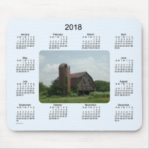Mousepad Calendário 2018 do celeiro pelo tapete do rato de